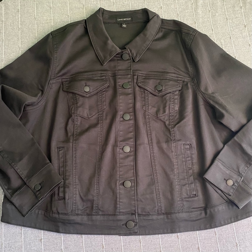 Lane Bryant Black Jean Jacket Plus Size 22 NWT